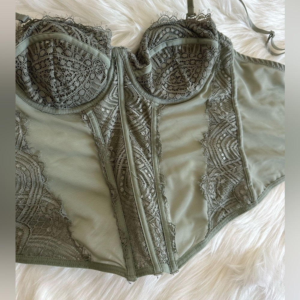 Garage Olive Lace Bustier Bra